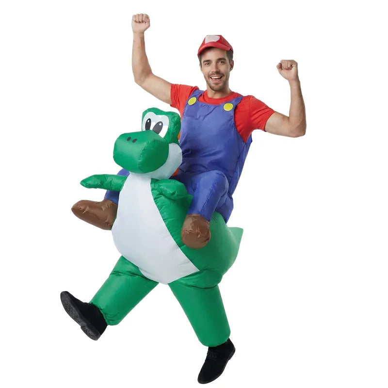 Halloween Plumber Costume Dinosaur Inflatable Suit Adult Kids Party Cosplay Performance Outfit  Holiday Dance Parties & Carnival