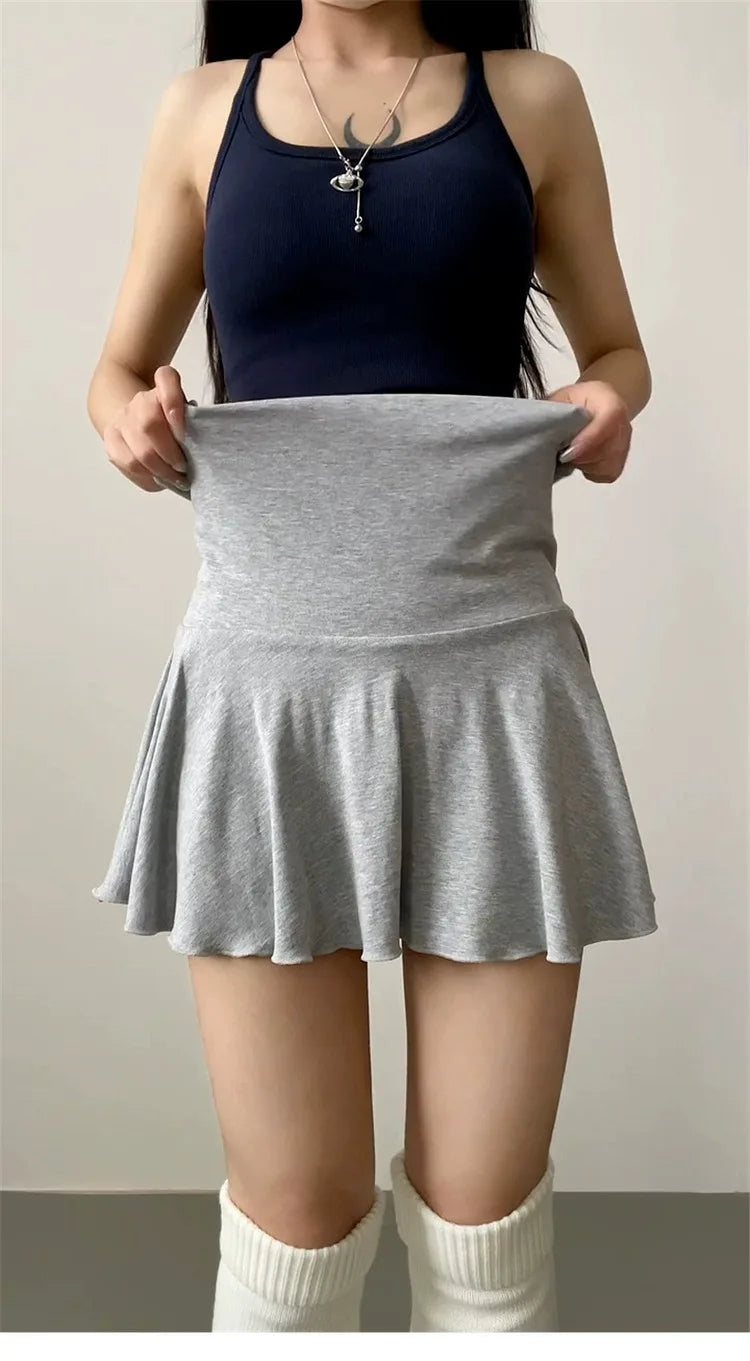 Waist-Flipping Ruched Skirts Prevent Exposure Golf Sports For Women Short Dress High Elasticity Athletic Short High Waist Skirt