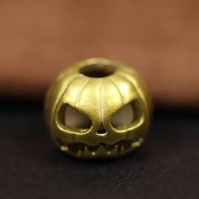 Halloween Pumpkin Skull Face Lantern EDC Brass Knife Beads DIY Woven Paracord Lanyard Pendants Outdoor Tool Hangings Accessories