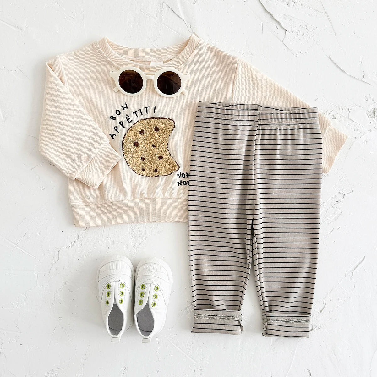 New Baby Suits Cartoon Clothing Boy Infant Sets Long-Sleeve Bread/Biscuits Sweatshirts Top Pants Autumn Winter Toddler Outfits
