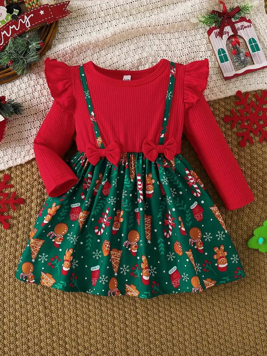 Baby Dress For New Year Green Tree Print Xmas Christmas Dress For Newborns Toddler My First New Year Girls Costumes