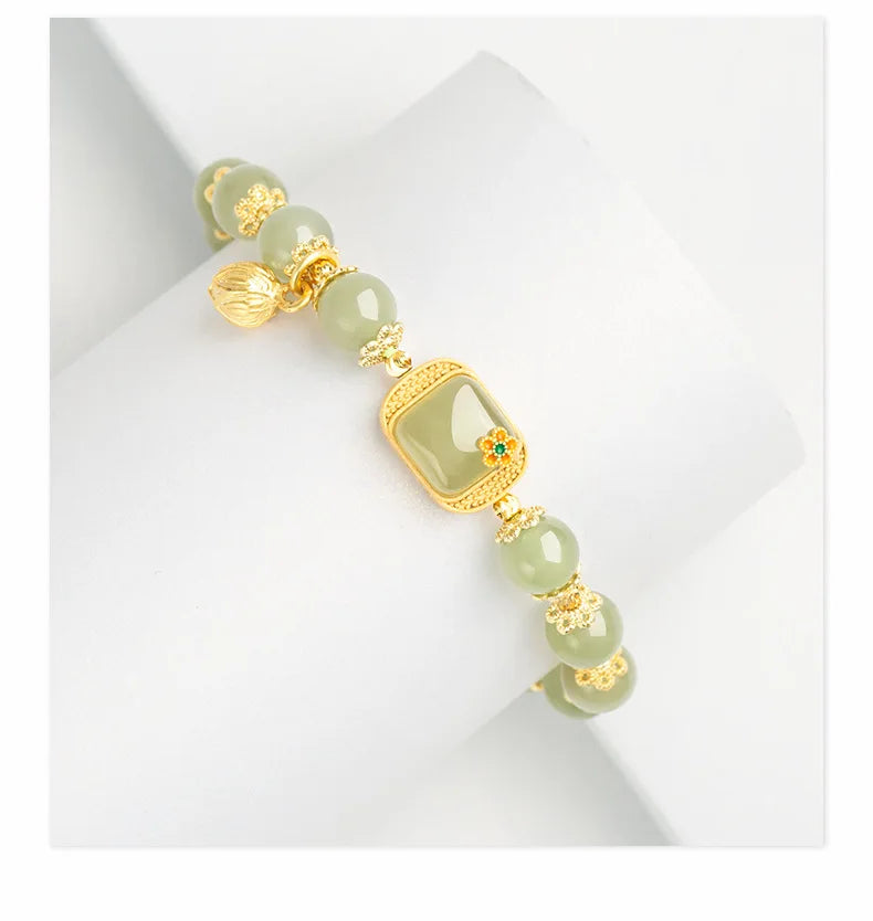 Elegant Temperament Jewelry Natural Hetian Jade Bracelet High Sense For Female Party Wedding Jewelry Gift
