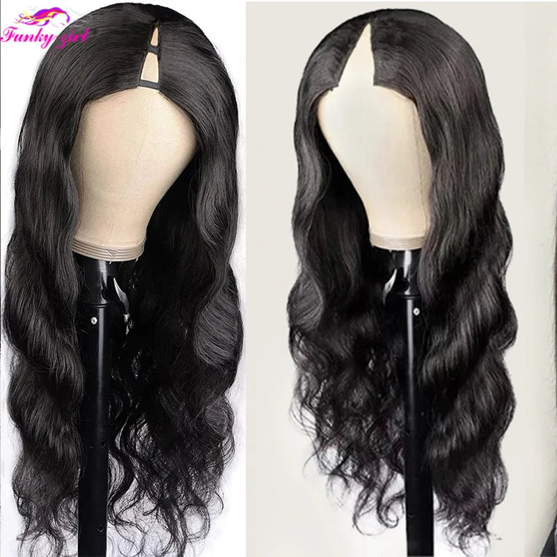 Body Wave U Part Wigs 100% Human Hair Brazilian Wavy Virgin Hair Wigs For Women Remy Hair Human Hair Wigs 180% Density Cheap Wig