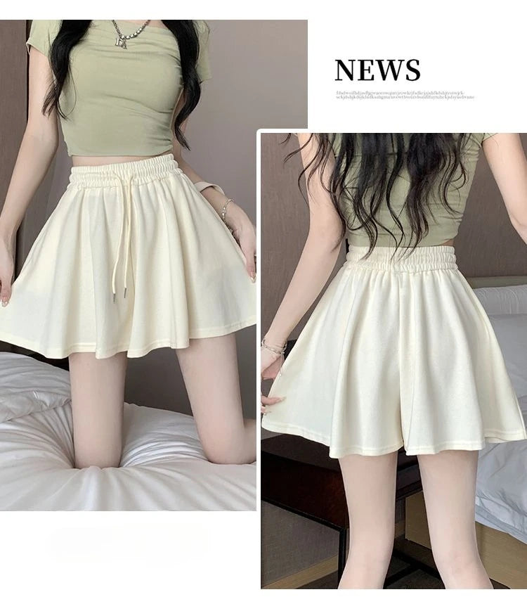 2026 High Waist Wide Leg Sports Shorts Women's Summer New Loose Fit A-Line Shorts Casual Versatile Comfortable Short Pants