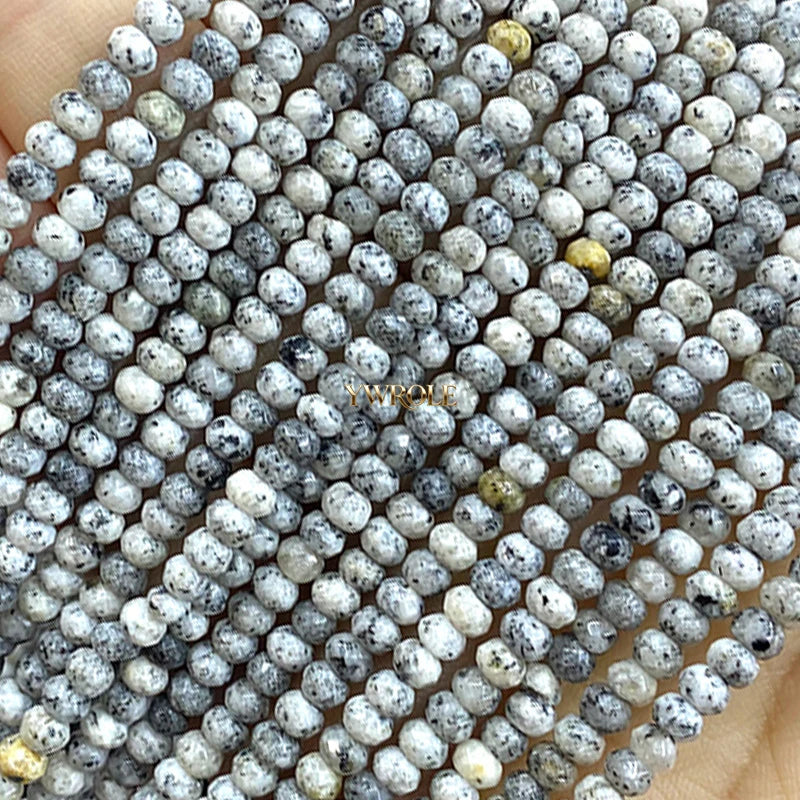 3x4mm Rondelle Faceted Natural Stone Chalcedony Tourmaline Color Loose Spacer Beads for Jewelry Making Diy Bracelet Accessories