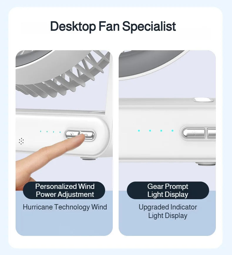 Desk Fan with Smart Voice Control Timer Wall Mountable Mini Portable USB Circulator Fan for Home Office