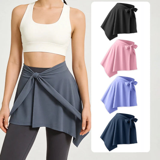 Yoga Women Short Skirt Fitness Dance Workout Wrap Skirt Pilates Anti-Peek Ballet College Girl Hip Covering Quick-Dry Gym Skirt