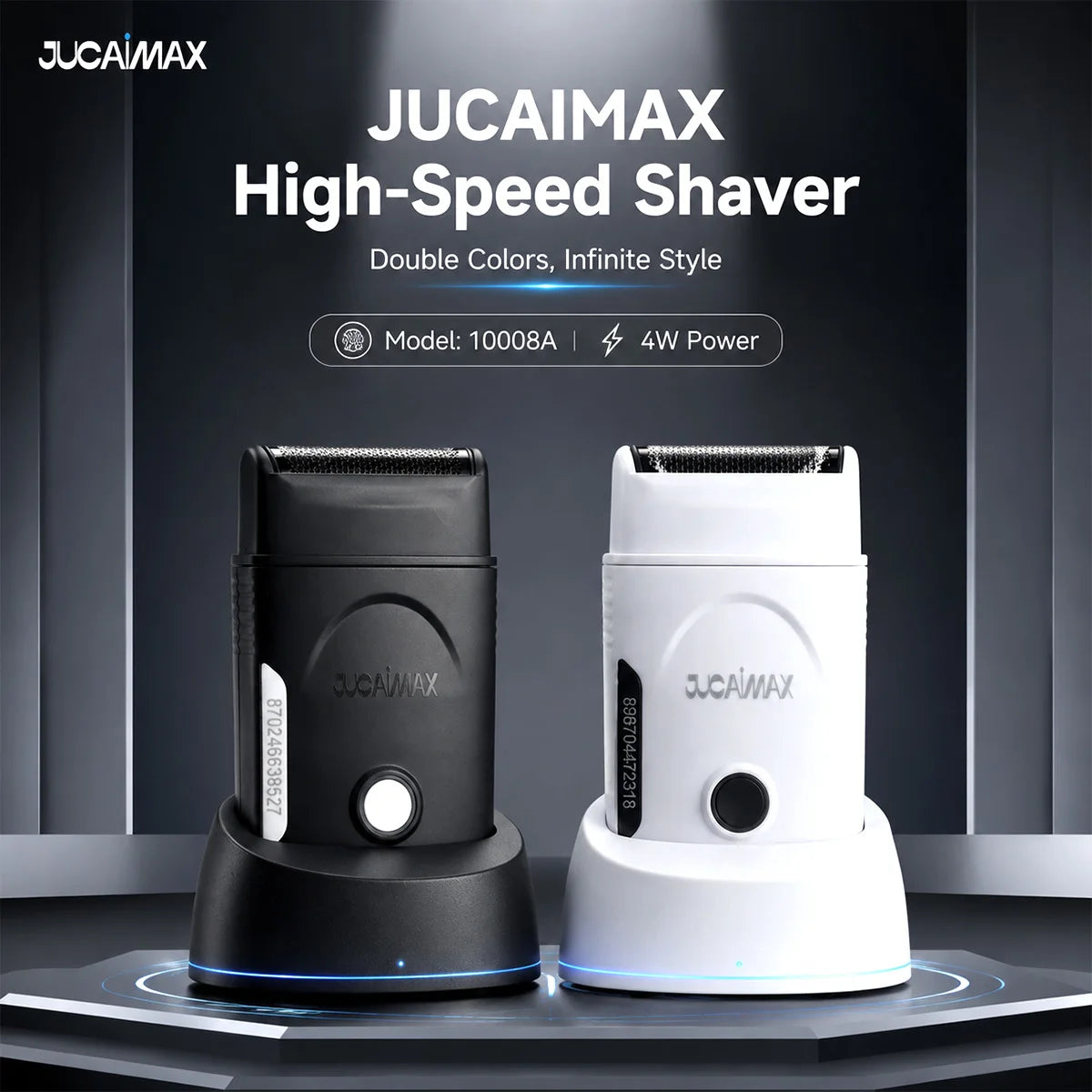 JUCAI 10008A Men Electric Shaver Beard Trimmer for Men Mini Body Cordless with Dock 10000RPM Professional Shaver for Barbershop