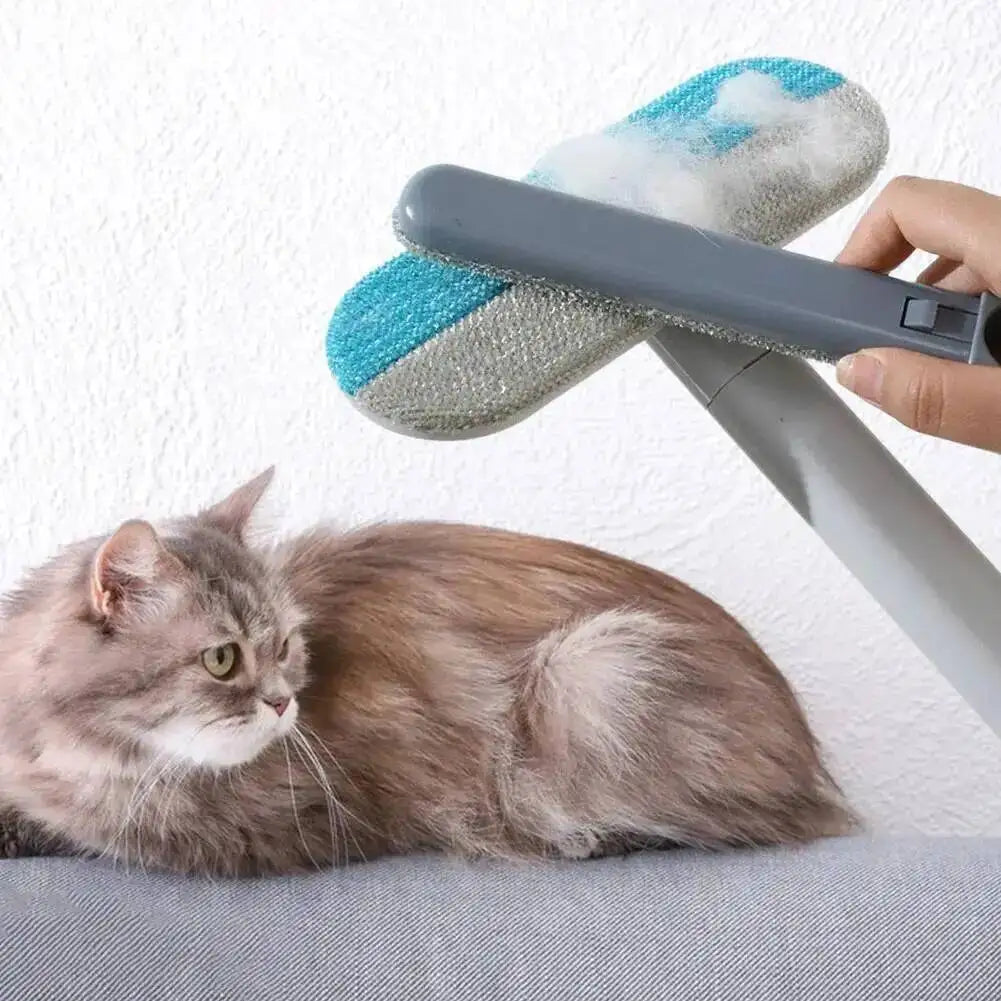 Pet Hair Removal Set Tool Reusable Static Removal Gloves Double-Sided Cat Grooming Gloves Remove Dog Fur Hair for Carpets Sofa
