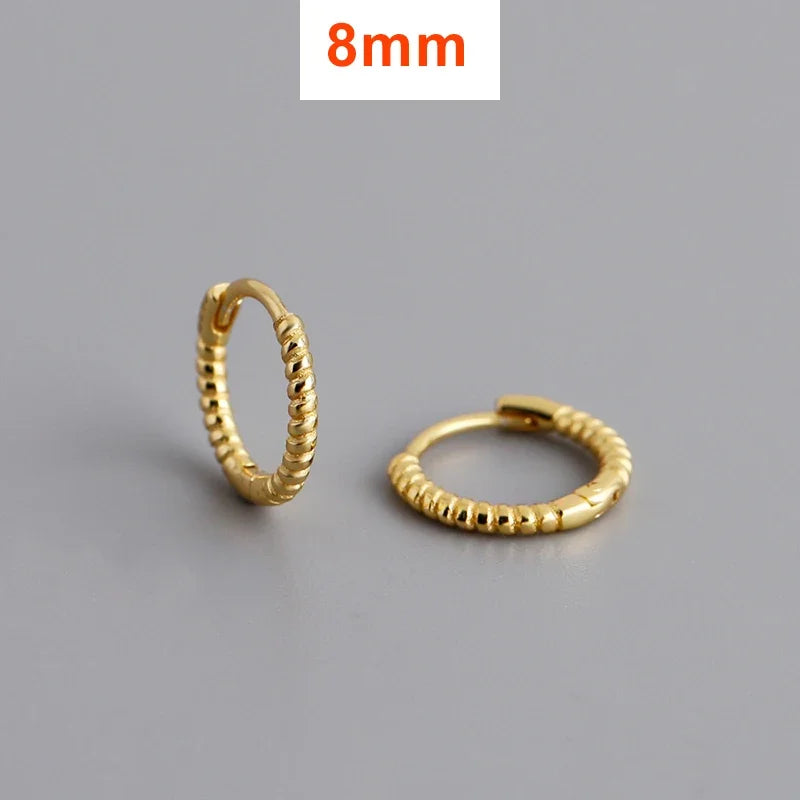 Real 925 Sterling Silver Twisted Rope Shape Hoop Earrings for Women Minimalist Fine Jewelry Light Luxury Accessories