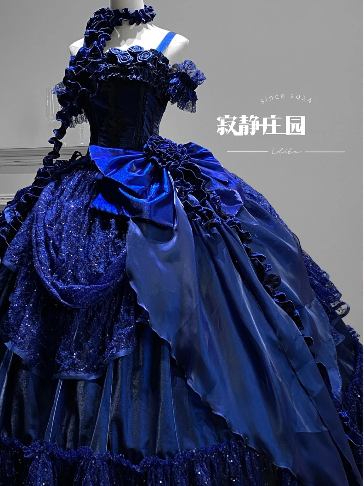 Original Burgundy Fish Bone Flower Wedding Dress Lolita Girl Women's Fairy Lace Bow Slim Maxi Long Party Birthday Dresses