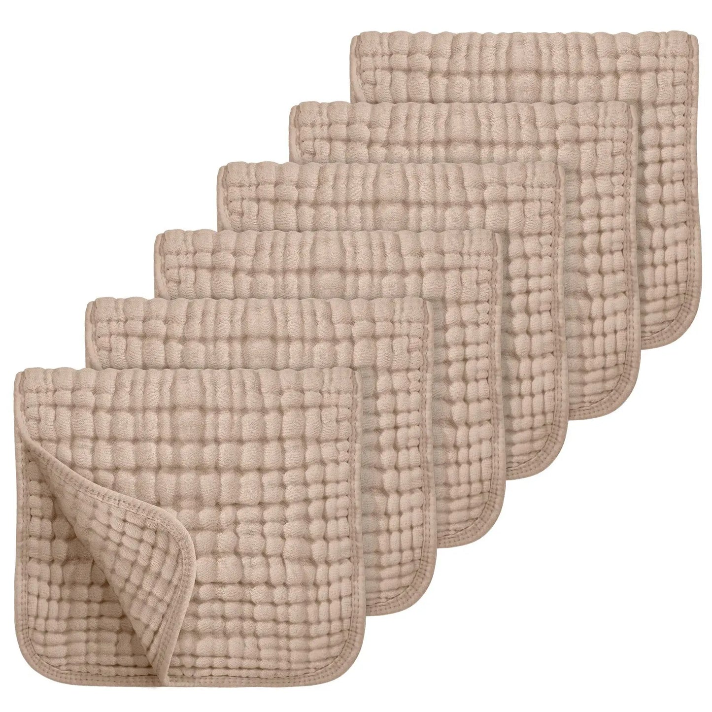 6Pcs Baby Cotton Washcloth Absorbent Soft Gauze Facecloth Saliva Towel Feeding Baby Stuff Strong Water Absorption and Softness
