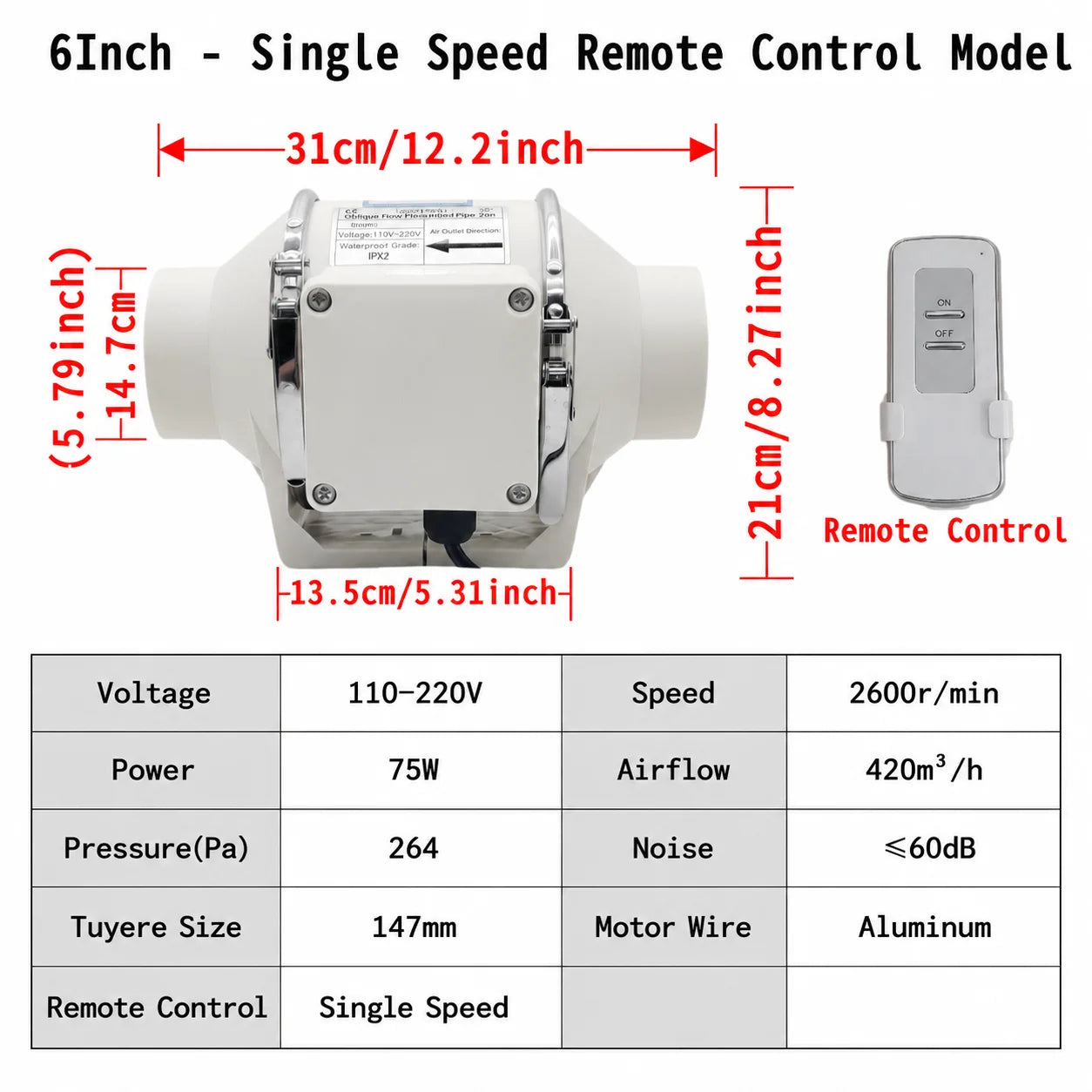 Remote Control Exhaust Pipe Fan Ventilation Fan Pipe Fan Inline Duct Fan Ventilation Exhaust Blower Fans Quiet For Ducting