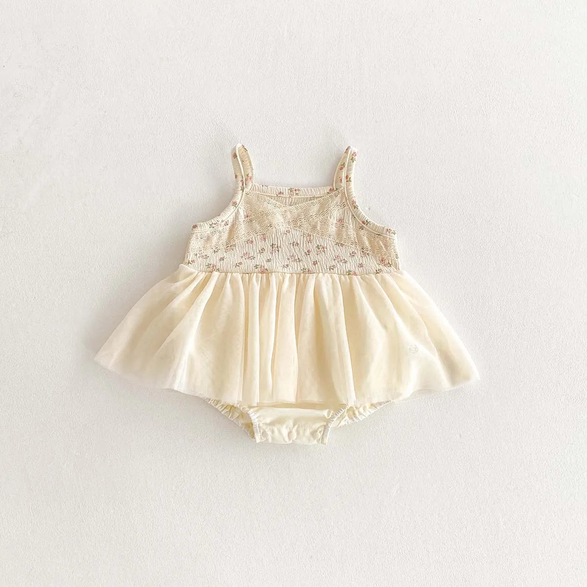 Korean-style baby girl summer floral sling mesh dress, baby girl sweet and cute sling dress, very suitable for daily and outdoor