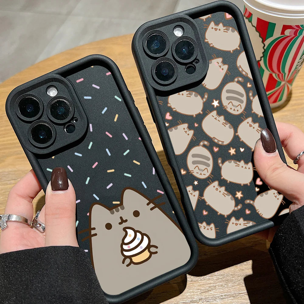 Funny Lovely Pusheen Cat Phone Case For vivo Y39 Y04 Y29 Y28 Y03 Y17s Y19s Y100 Y78 Y36 Y27 Y16 Y77 Y75 Y35 Y22s Y02 Y72 Y76 5G