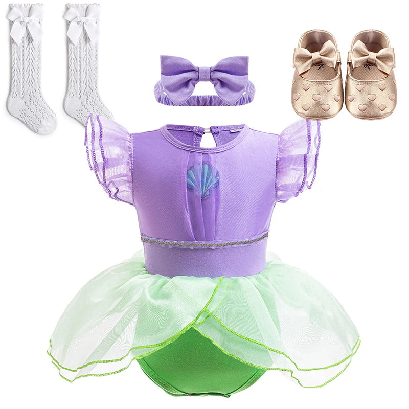 Fairy Todder Baby Girl Alice Rapunzel Moana Belle Mermaid Sofia Princess Romper Halloween Newborn Birthday Party Onesie Jumpsuit