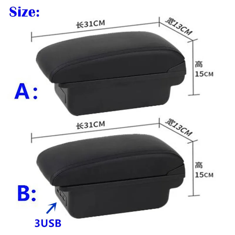 For Fiat Panda II 2 Armrest Box Arm Elbow Rest Center Console Storage box USB Port Interior Dedicated Retrofit Car Accessories