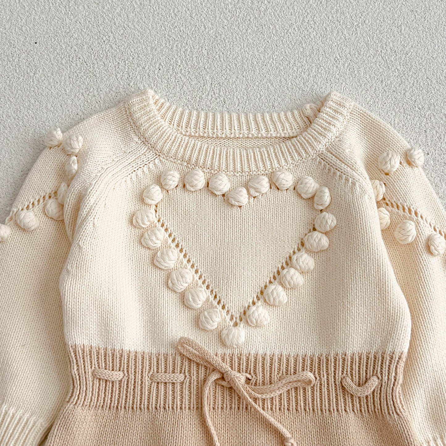 Autumn Lovely Heart Jumpsuit Infant Baby Girl Knitted Clothes Love Romper Bodysuit Outfit Spring Cotton Knitted Sweater Bodysuit
