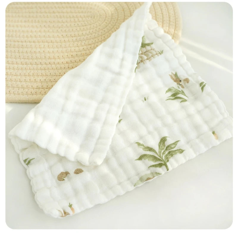 5pcs Cotton Muslin Baby Face Towels 6 Layer Gauze Square Burp Cloths Newborn Baby Hand Towel Soft Wash Handkerchief Baby Items