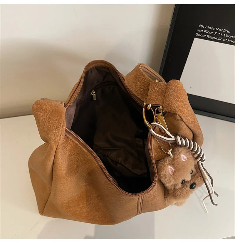 Fashion Soft PU Leather Tote Bags for Women Trend Female Simple Large High Capacity Shoulder Women Handbags Messenger Bags