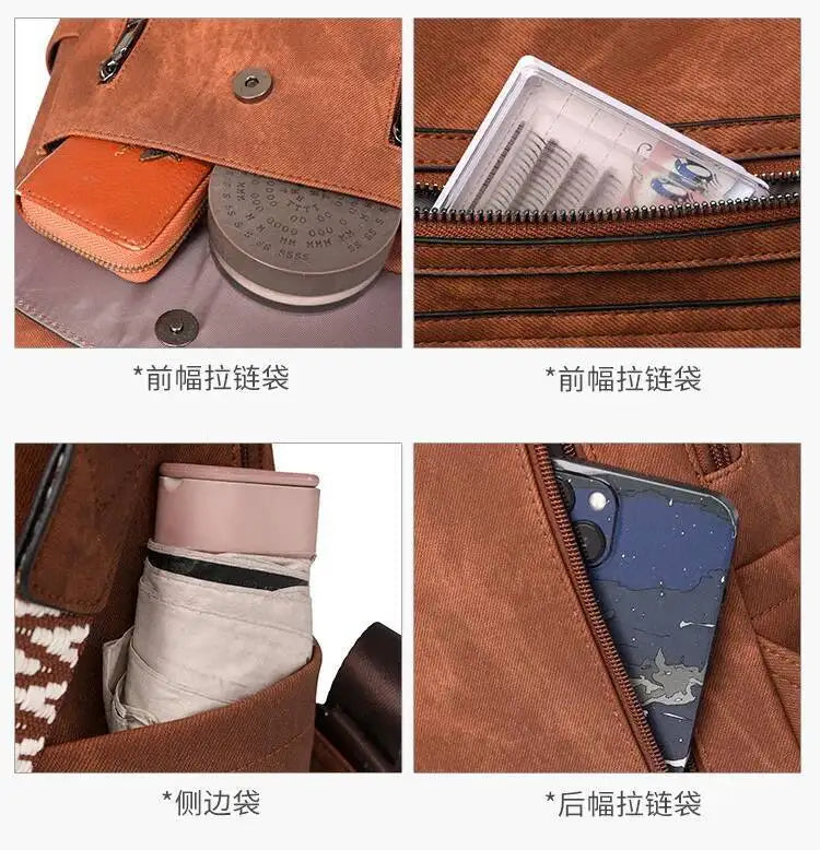 Hot Sale Luxury Women's Backpack Multifunctional Layers Double Shoulder Bags Luxury Good Quality  Spring Trend PU Women's Bag