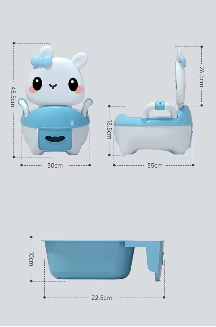 Children's Pot 1-6 Years Old Upgraded Cute Rabbit Baby Toilet Seat Baby Potty Portable Stool Boys & Girls Safe Trainer Seat WC