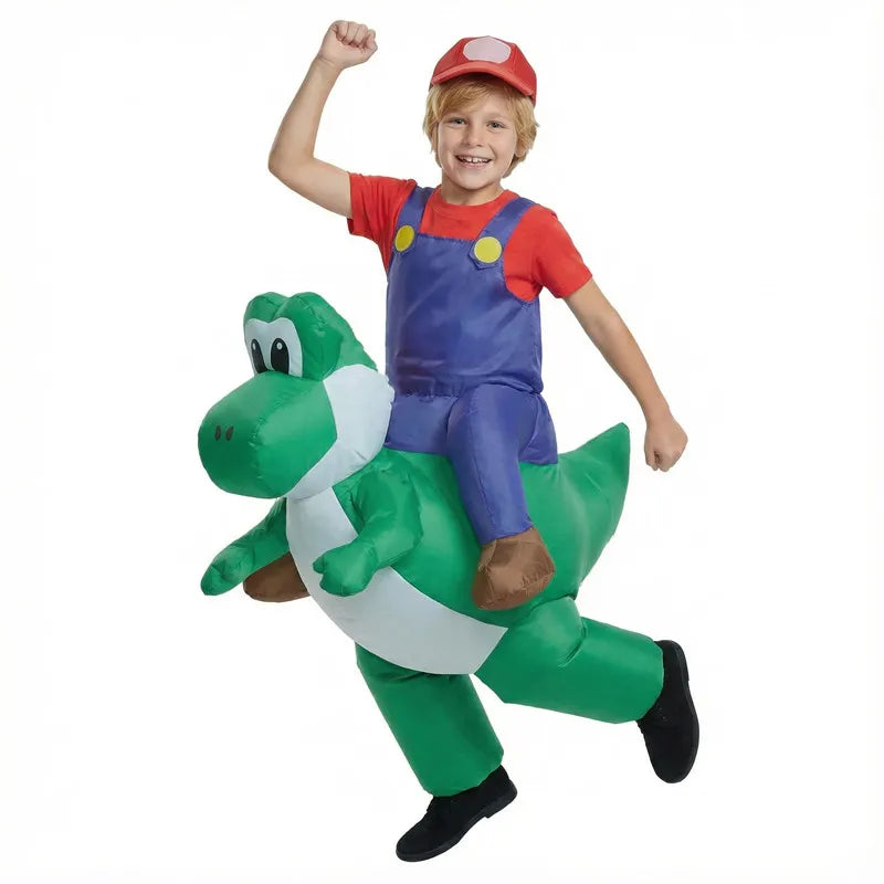 Halloween Plumber Costume Dinosaur Inflatable Suit Adult Kids Party Cosplay Performance Outfit  Holiday Dance Parties & Carnival