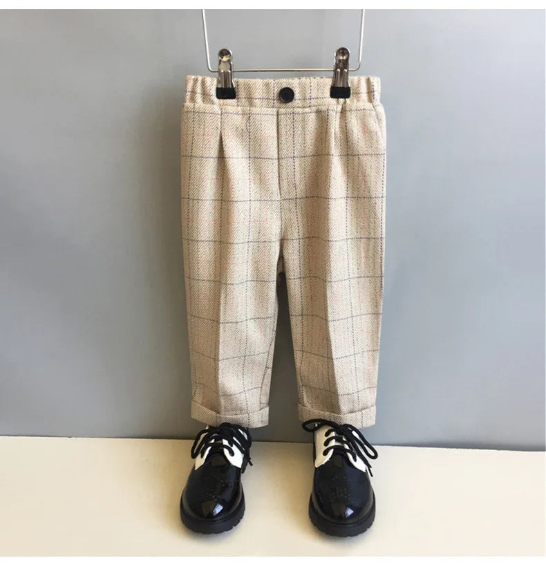 Autumn Winter Children Boys Formal Suit Kids Boys Wedding Suit 1-14Y Teenager Boy Blazer Vest Pant Suit Elegant Boys Kid Costume