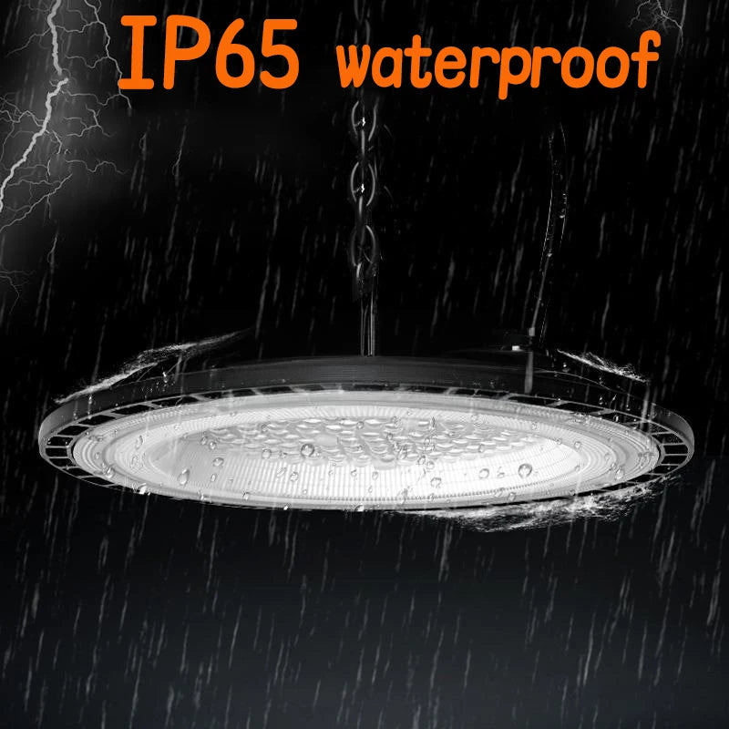 Super Bright UFO LED High Bay Light AC85-265V 100W-300W IP65 Waterproof Commercial Industrial Garage Workshop Gym Market Lamp