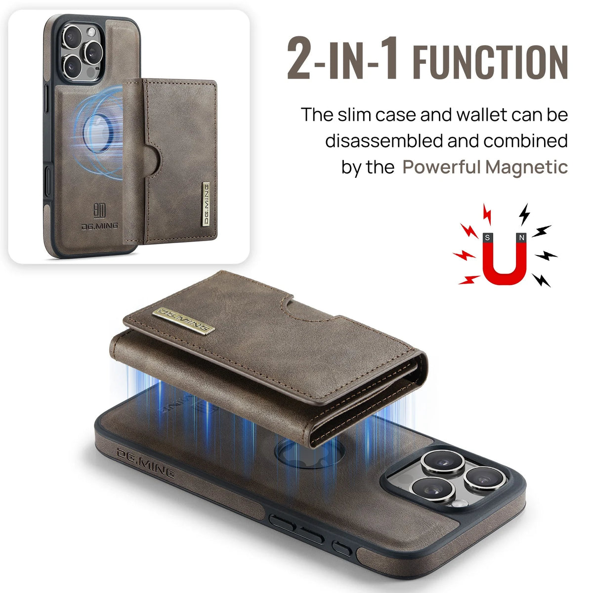Magnetic Leather Wallet Card Phone Case For iPhone 17E 17 Air 16E 16 Pro Max 15 Plus 14 13 12 11 Flip Wireless Charging Cover