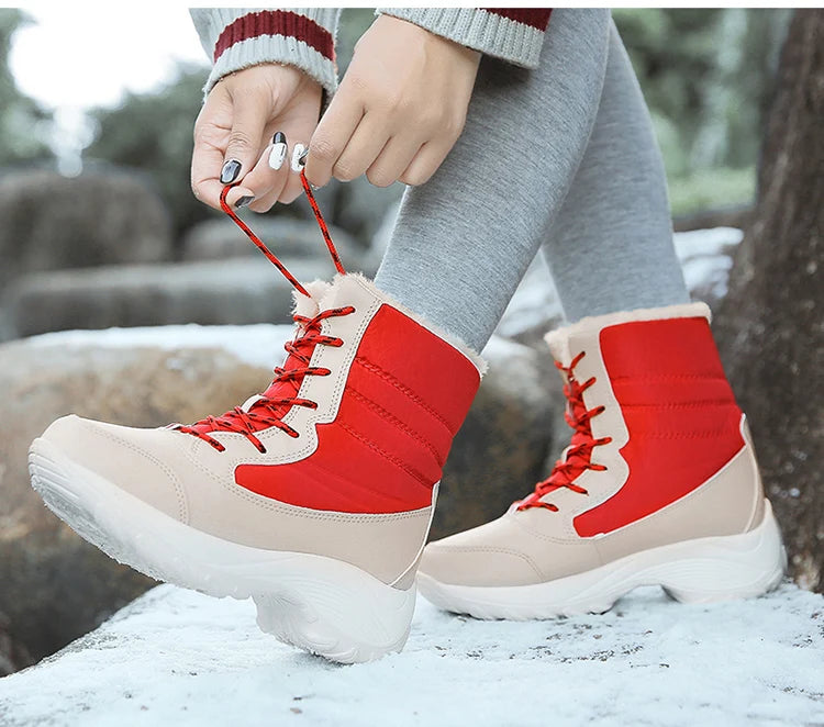 Snow Women's Boots Lightweight Woman Shoes Platform Shoes Women Plush Mid High Boots New Botas Mujer Winter Ladies Boots