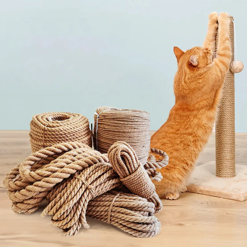 Cat DIY Sword Hemp Rope Cat Climbing Frame Cotton Rope Cat Tree Tower Furniture Protector 4/6/8mm Cat Grinding and Scratching