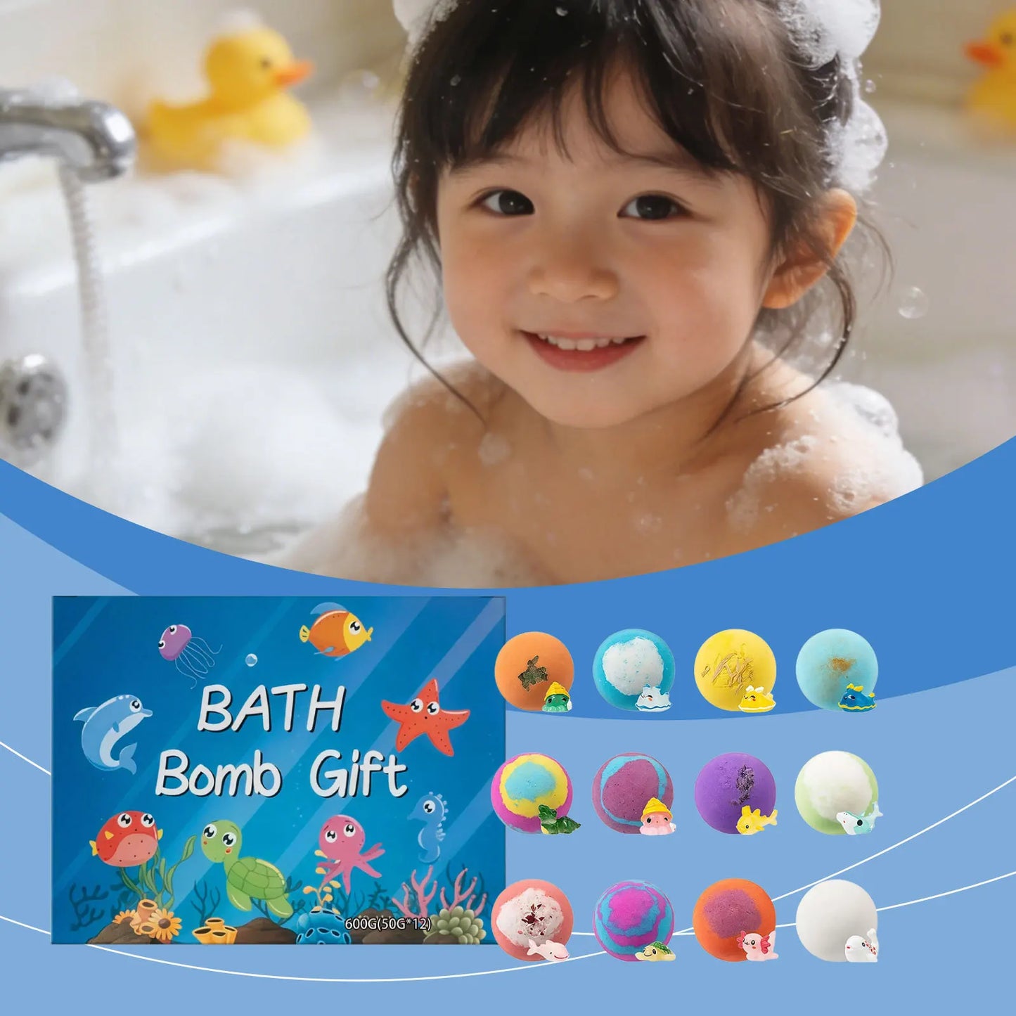 Kid Bath Bombs Inside Hidden Surprise Gentle Cleanse Colorful Rich Bubble Funny Relaxing Kid Bath Toys Children Shower Gift Set