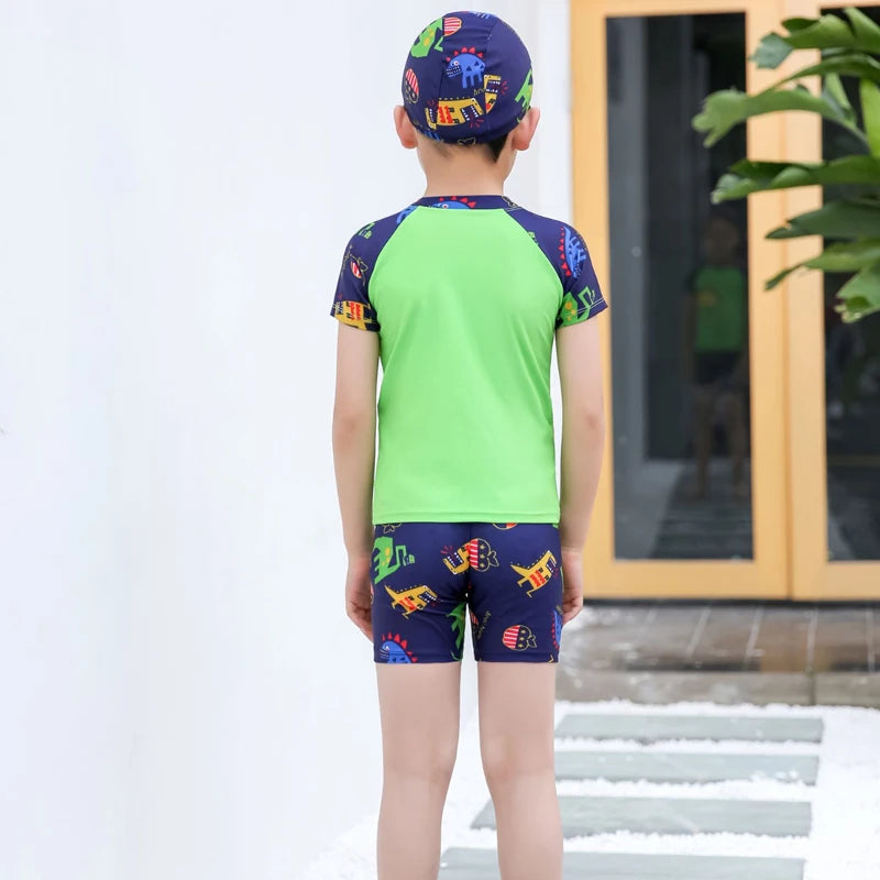 New Kids Swimsuit Medium Kids Baby Split Suit Swim Trunks Light Short Sleeve Beach Swimsuit Boys Swimsuit Swim Trunks Quick Dry