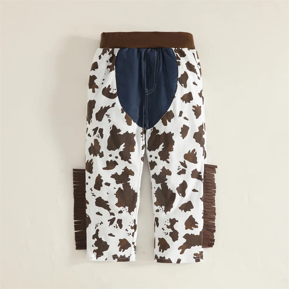 Kids Cowboy Cosplay Event Festival Outfits Boys Holiday Vest Pants Hat Set Children Carnival Birthday Xmas Party Costume 6M-12Y