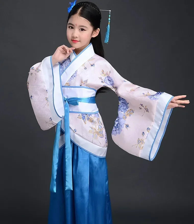 Halloween Cosplay Kids Set Dance Performance Dress for Girls Show Disfraz Child Hanfu Dress Costume Chinese Traditional Clothes