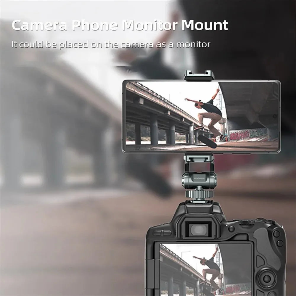 LEAPLIGHT Upgrade Aluminum Phone Tripod Mount Smartphone Holder Adapter W Arca Cold Shoe for iPhone 15 14 13 Phone Mic Light