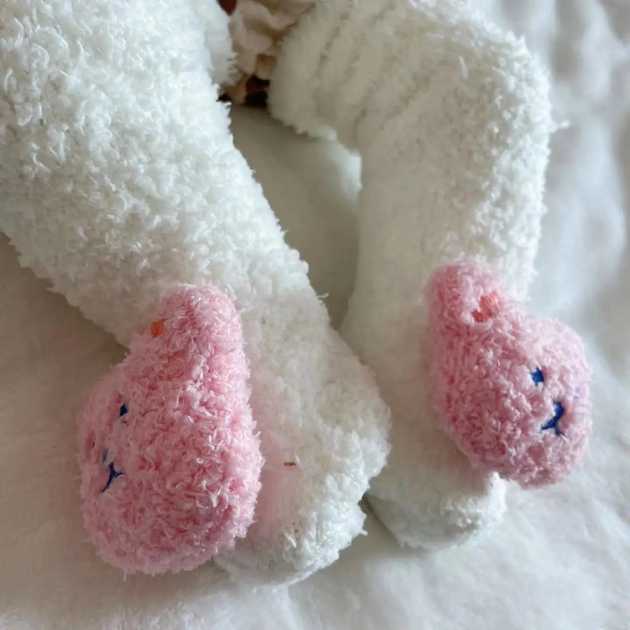 Winter New Baby Fleece Padded Socks Warm Thicken Toddler Girls Floor Socks Cartoon Embroidery Infant Sock Sleeves
