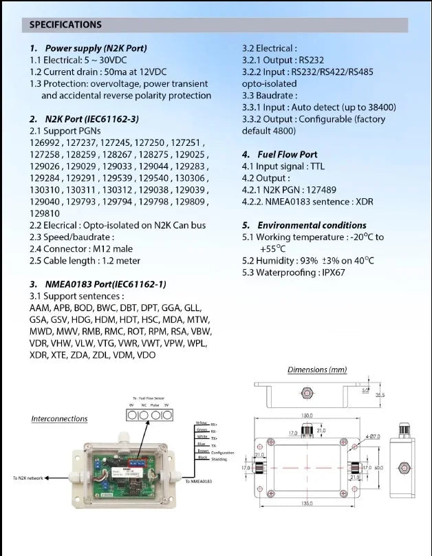 ONWA KC-2W NMEA2000 And NMEA0183 Bidirection Converter NMEA0183 to N2K WIFI module NMEA 0183 / ModBus TCP Slave Converter