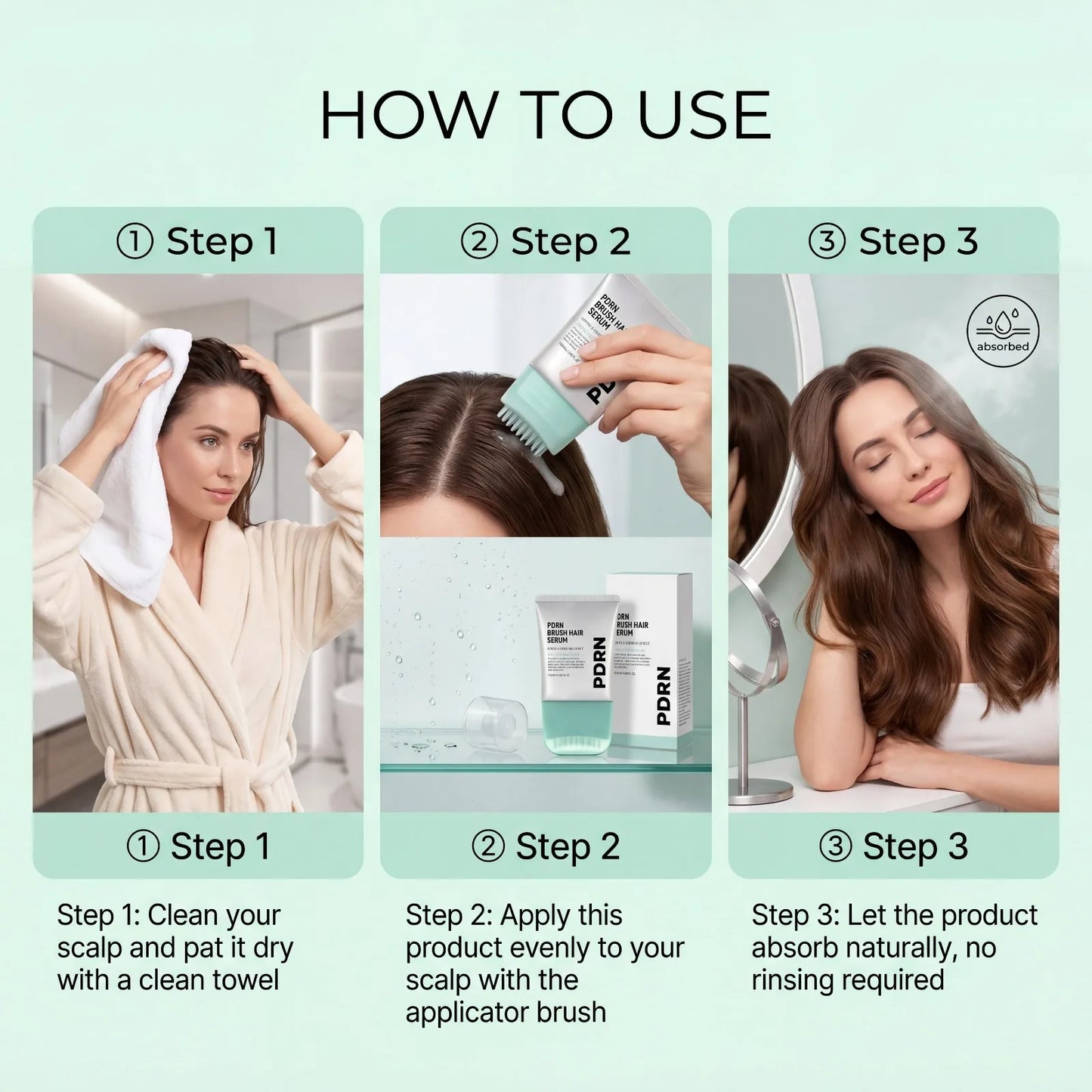 PDRN Hair Serum Centella Scalp Soothing Serum Nourishing Calm Tense Scalp Cooling Daily Scalp Care Sensitive Scalp Massager