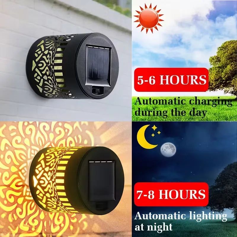 LED Solar Mandala Wall Lamp Openwork Projection Lawn Light Outdoor Garden Decorative Landscape Light for Garden Lawn Fence Porch