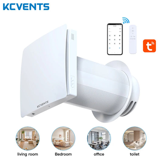 Heat Recovery Ventilator with Ceramic Heat Exchanger, Wall-Mounted Fresh Air System with WiFi/Remote Control for Home, Attic