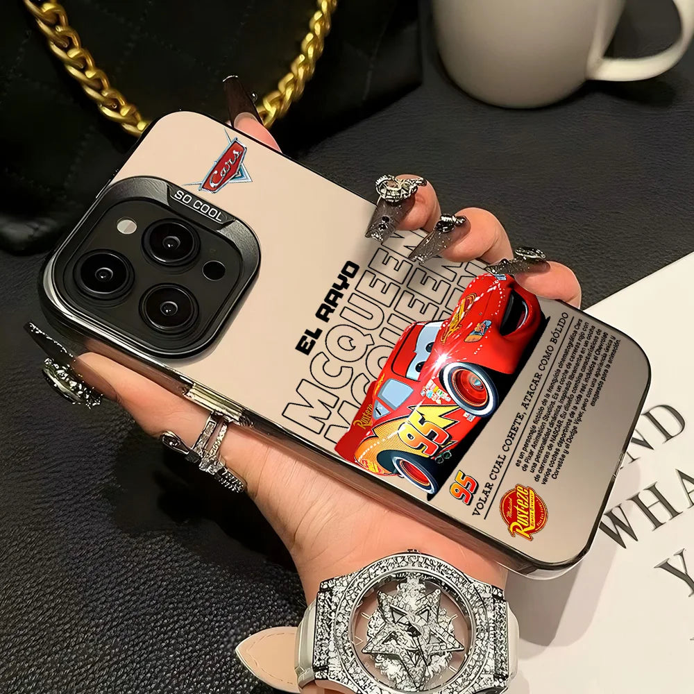 HOT Cars L-Lightning M-McQueen Phone Case For iPhone 17 16 15 14 13 12 11 mini Pro Max X XR Air Plus Anti Fall Matte Back Cover