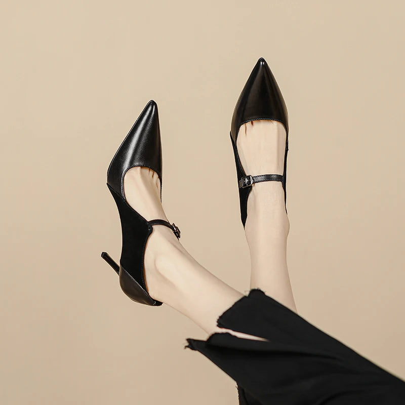 【JOCHEBED HU】Size 33-40 2023 New Soft Genuine Leather Women Heels Fashion Sexy Club Party Wedding High Heel Shoes