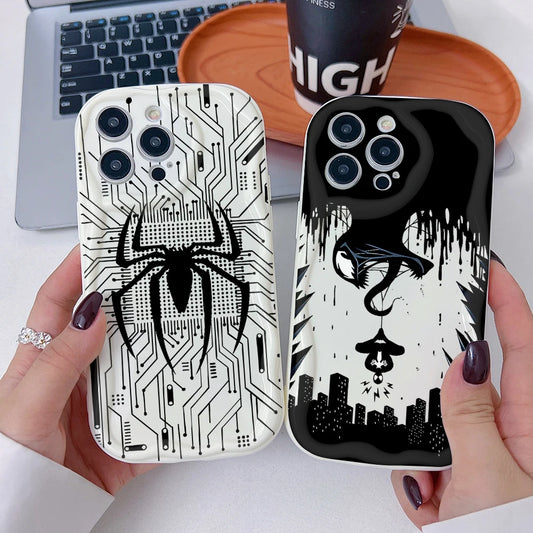A-Avengers Spider Venoms Men Phone Case for Xiaomi Redmi Note 15 14 13 12 12S 11 Pro Plus 15 15C 14C 13C 12C 4G 5G 3D Wave Cover