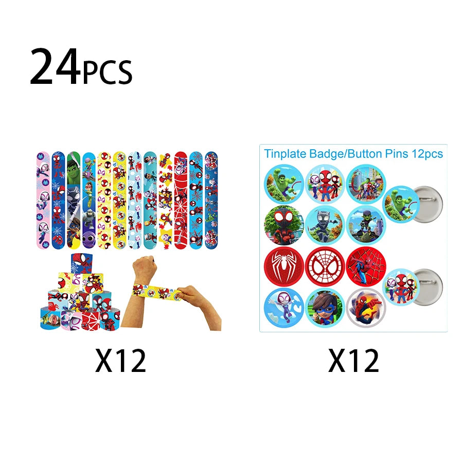 Spidey And His Amazing Friends Birthday Party Decoration Supplies Set Merry Christmas Balloons Cake Topper Tableware Party Gifts
