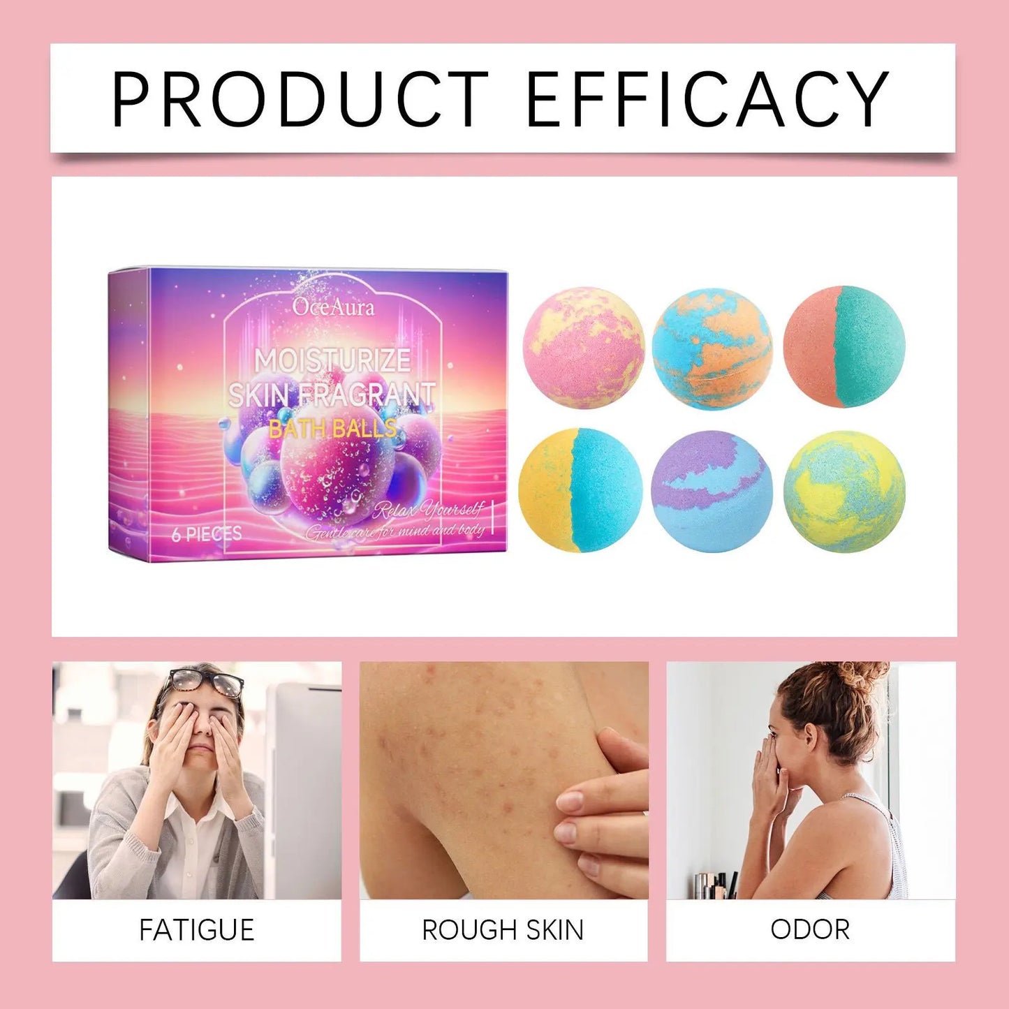 Moisturize Skin Fragrant Bath Balls Set Handmade Natural Bath Bomb Men Women Soothing Exfoliate Floating Bubble Self Care Gifts