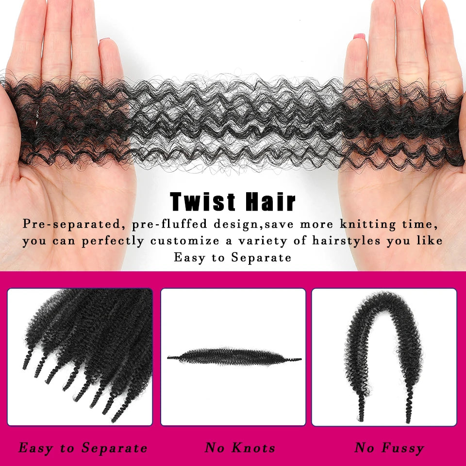 Marley Twist Braiding Hair Ginger Burgundy Ombre Brown Black Springy Afro Twist Hair PreFluffed Spring Twist Kinky Braiding Hair