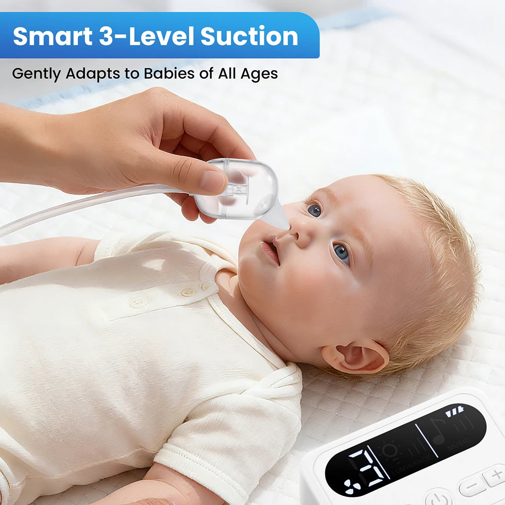 Baby Nasal Aspirator Electric Nose Cleaner Newborn Baby 9-Speed Nose Suction Device Booger Mucus Sucker for Infant Low Noise