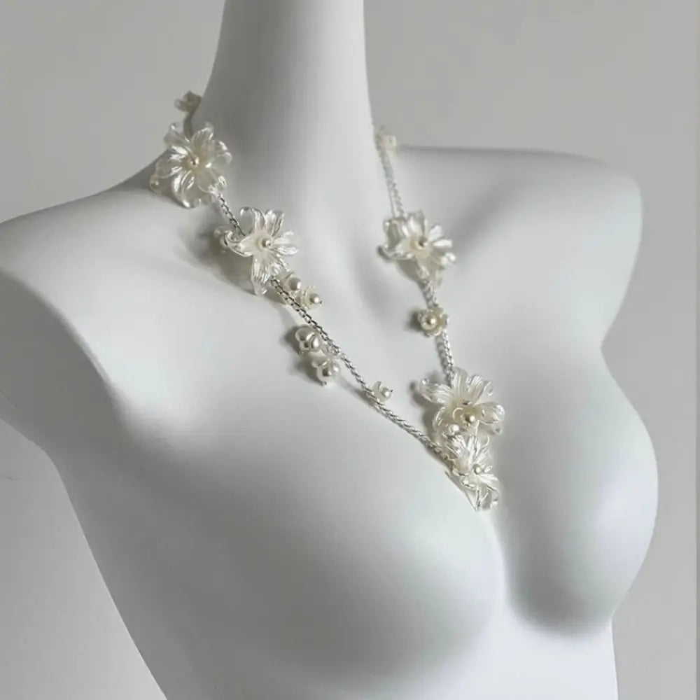 Fashion Elegant Pearl Waist Chains Versatile Waist Accessory Floral Belly Chain Boho Body Jewelry Women